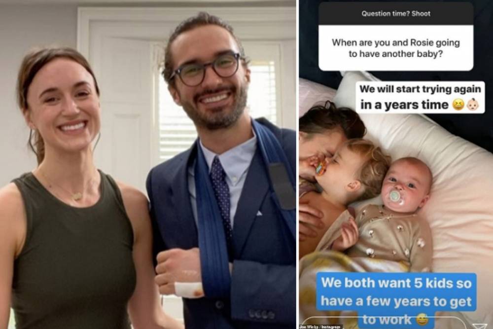 Joe Wicks reveals he and wife Rosie will try for baby number three ‘next year’ during Instagram Live chat - thesun.co.uk - city Richmond
