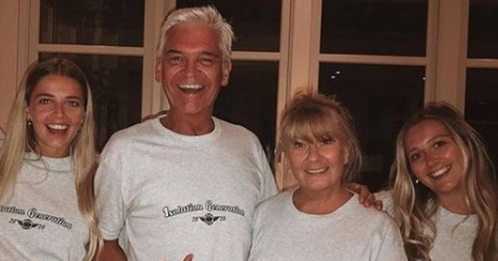 Phillip Schofield - Phillip Schofield cuddles wife Steph as they pose with their kids in matching pyjamas - mirror.co.uk