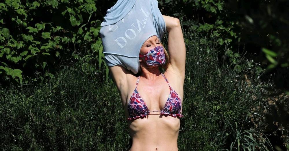 Caprice Bourret sizzles in tiny bikini and matching face mask during lockdown - mirror.co.uk