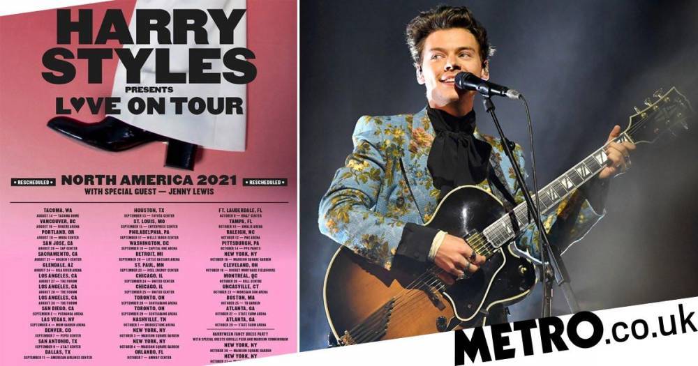 Harry Styles - Jenny Lewis - Harry Styles announces rescheduled Love On Tour dates for North America: ‘Can’t wait to see you all’ - metro.co.uk - New York - Usa - Washington