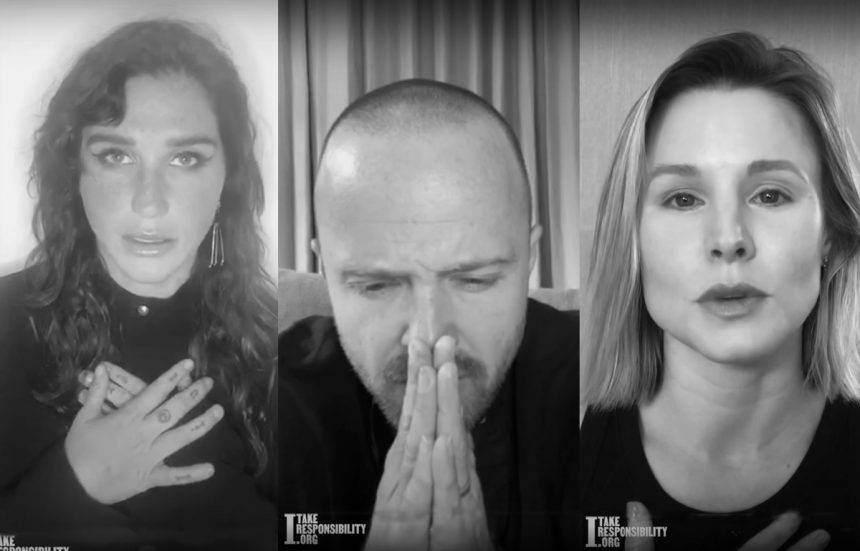 Aaron Paul - Kristen Bell - Julianne Moore - Sarah Paulson - White Celebs Vow To ‘Take Responsibility’ For Racism In Cringey PSA — & Twitter HATES It! - perezhilton.com