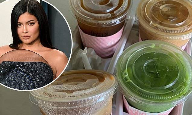 Kylie Jenner - Kylie Jenner collaborates with LA-based Alfred Coffee as she shows off branded beverage cups - dailymail.co.uk