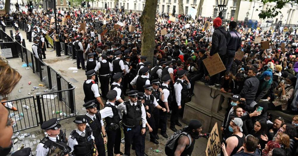 Boris Johnson - George Floyd - BREAKING Protesters and police clash outside No.10 Downing Street during PM's TV appearance - dailystar.co.uk - Usa - city Minneapolis - London