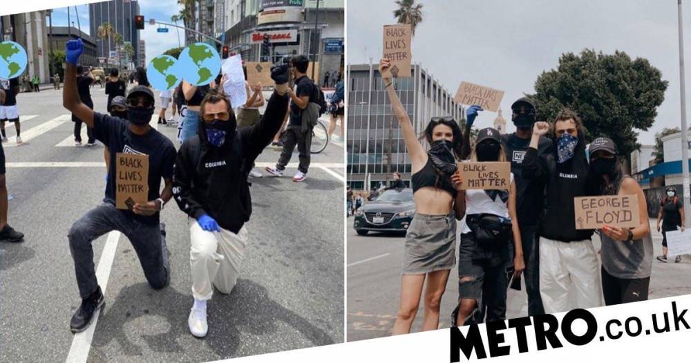 Harry Styles - George Floyd - George Floyd Protests - Harry Styles joins friends at Black Lives Matter march after pledging to bail out protestors - metro.co.uk - Los Angeles