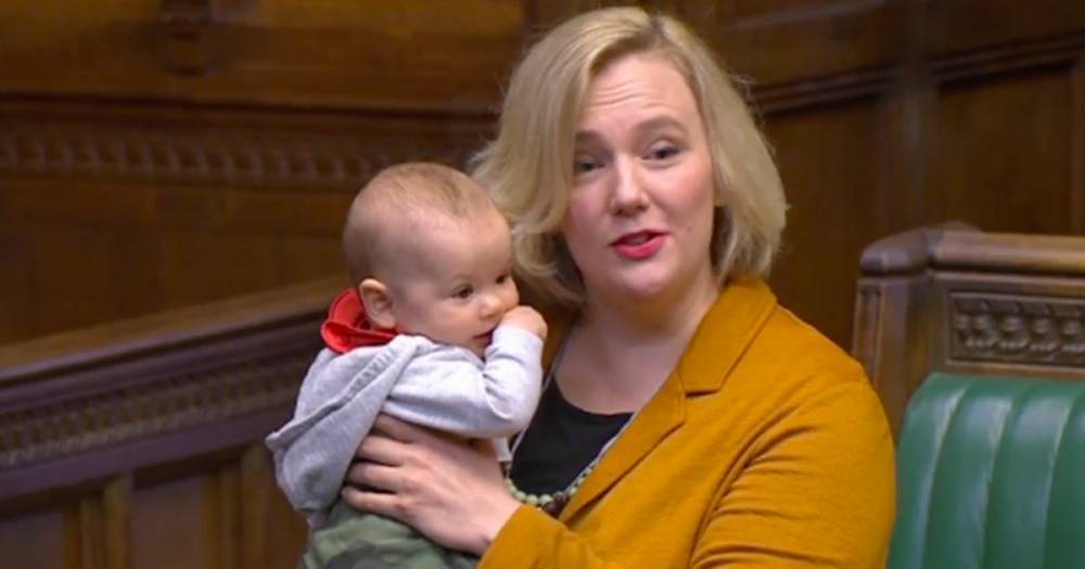 Alok Sharma - Labour MP Stella Creasy quizzes Government over abortion rights holding gurgling baby - mirror.co.uk - Ireland - city Westminster