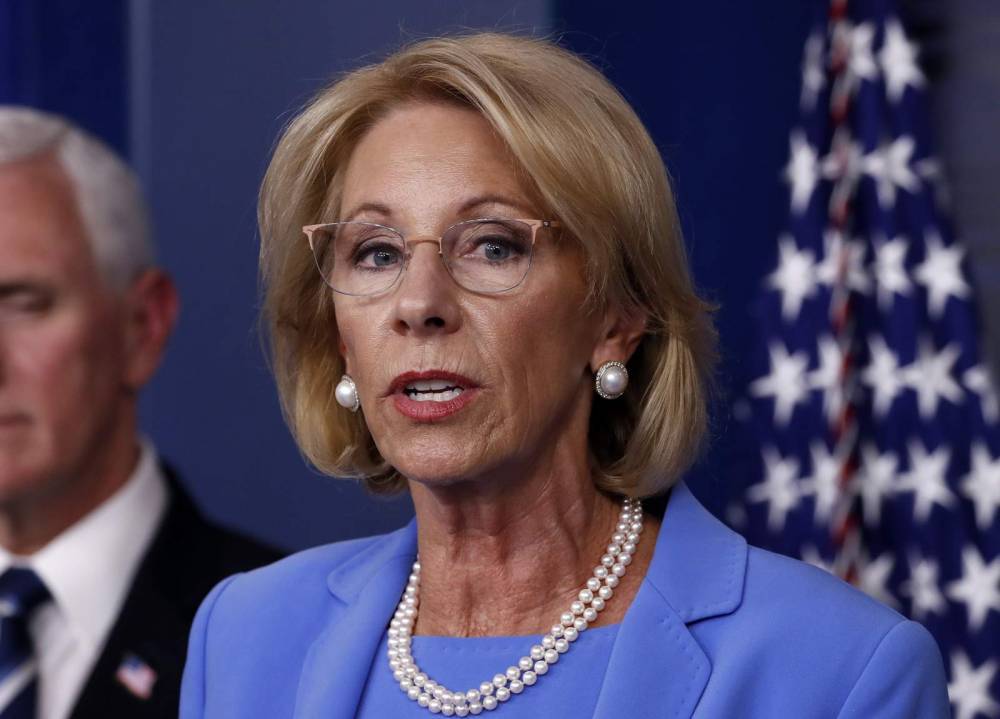 Betsy Devos - States sue to block DeVos' campus sexual assault overhaul - clickorlando.com - state California - area District Of Columbia - state Pennsylvania - state New Jersey