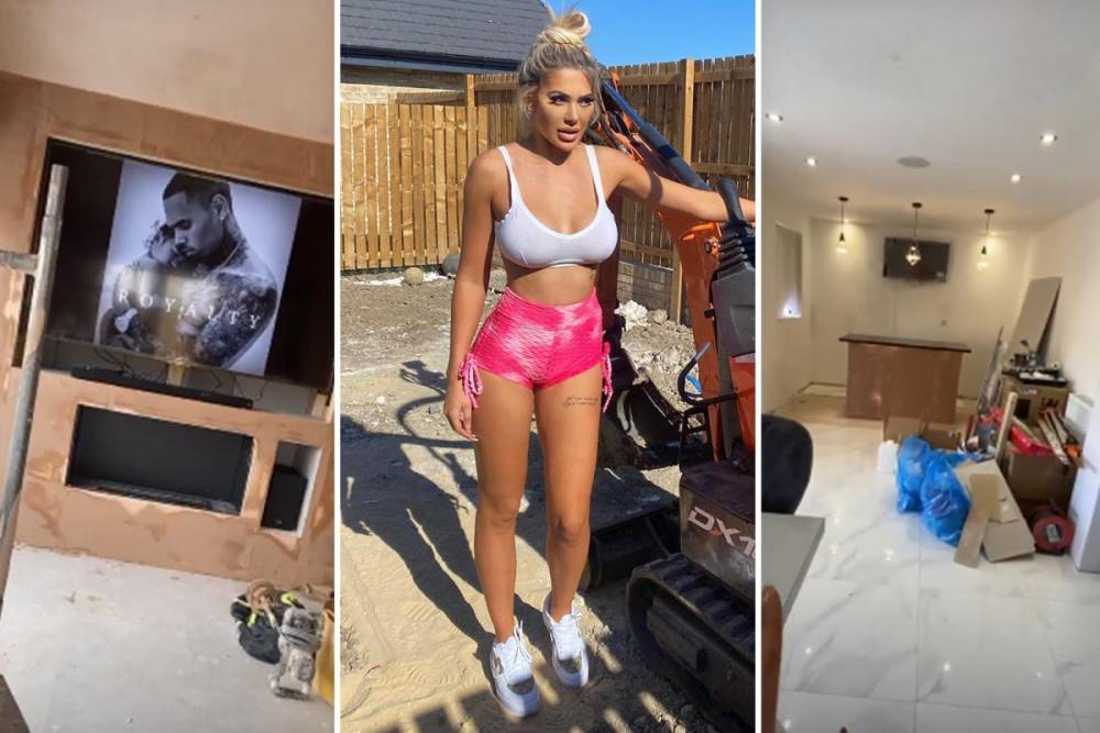 Inside Chloe Ferry’s home renovation as she poses in pink hotpants to dig up the garden with Love Island firepit - thesun.co.uk