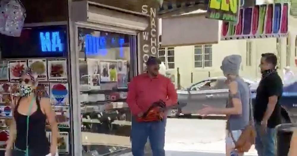 Man uses live chainsaw to disperse Black Lives Matter protesters while shouting expletives - mirror.co.uk - state Texas - city Mcallen, state Texas