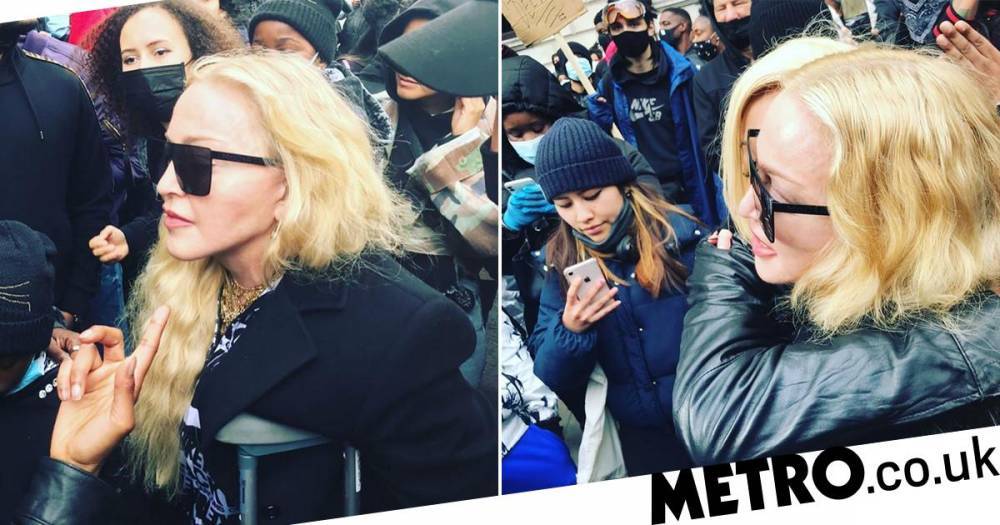 Madonna surprises protesters by joining the crowd for Black Lives Matter march in London - metro.co.uk - Usa - city London - county George - county Floyd