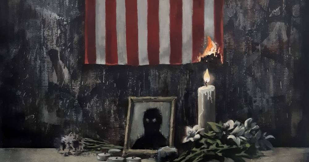 Banksy torches US flag in new artwork in support of Black Lives Matter protests - mirror.co.uk - Usa
