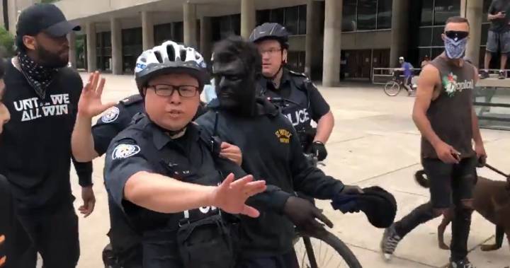 Man arrested after attending Toronto anti-Black racism protest in blackface: police - globalnews.ca