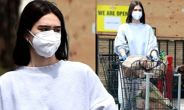 Amelia Hamlin - Amelia Hamlin, 18, plays it safe with gloves and a mask for a trip to the grocery store - dailymail.co.uk - Los Angeles - city Studio