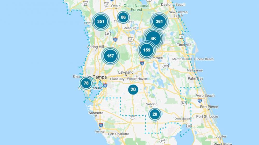 More than 4,000 customers without power in Central Florida - clickorlando.com - state Florida - county Orange - county Lake