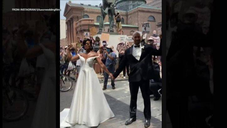 Philadelphia-area couple gets married during peaceful protests, goes viral as footage emerges - fox29.com - city Philadelphia