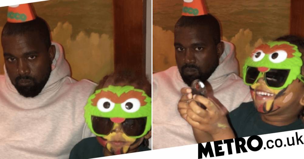 Kim Kardashian - Kanye West - Kanye West looks like he really, really enjoyed his Sesame Street birthday party - metro.co.uk