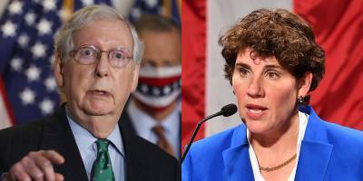 Mitch Macconnell - Amy Macgrath - Mitch McConnell Laughed While Being Called Out for Lack of Action on Coronavirus in Debate with Amy McGrath - justjared.com - state Alabama