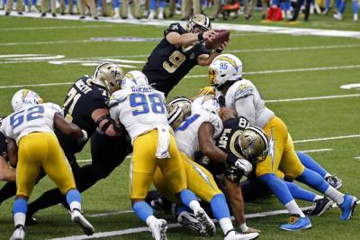 Drew Brees - Mike Williams - Lutz lifts Saints past hard-luck Chargers, 30-27 in OT - clickorlando.com - Los Angeles - city New Orleans
