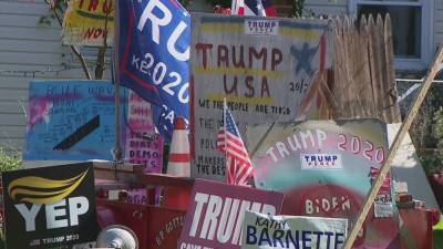 Dueling political displays cause divide on Hatboro street - fox29.com
