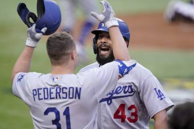 Corey Seager - Max Muncy - Dodgers score record 11 runs in 1st inning vs Braves in NLCS - clickorlando.com - Los Angeles - city Atlanta - state Texas - county St. Louis - county Arlington
