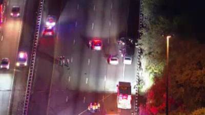Police: Driver in I-95 crash sustained gunshot wound in Tinicum Township - fox29.com - state Pennsylvania