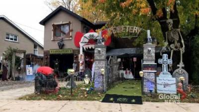 Felicia Parrillo - West Island couple creates COVID-19-friendly Halloween yard - globalnews.ca