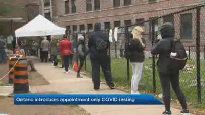 Coronavirus: Ontario moves to appointment-only COVID-19 testing, eliminates walk-in tests - globalnews.ca