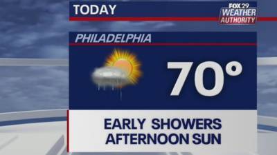 Sue Serio - Weather Authority: Early showers, afternoon sun Monday - fox29.com - state Delaware