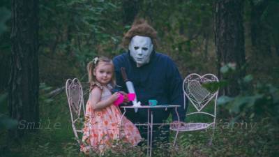 Michael Myers - Halloween tea party of a different and spooky kind, courtesy of local photographer - fox29.com