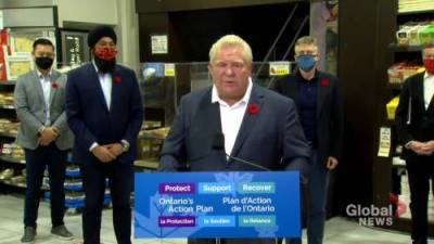 Doug Ford - Coronavirus: Ford ‘can’t rule out’ possibility of future Ontario COVID-19 hotspot lockdowns - globalnews.ca