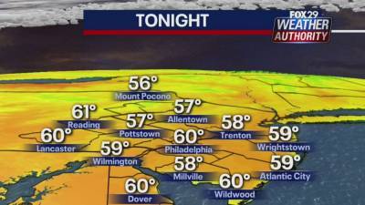 Kathy Orr - Weather Authority: Cloudy and mild Tuesday night gives way to one more mild day - fox29.com - state Delaware