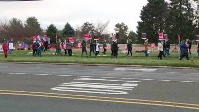 Hundreds of nurses strike for second day in Bucks County - fox29.com - state Pennsylvania - county Bucks - parish St. Mary