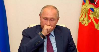 Vladimir Putin - Vladimir Putin, 68, hit by coughing fit during Covid speech as he struggles to speak - dailystar.co.uk - Russia