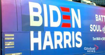 Joe Biden - Kamala Harris - Biden condemns Trump supporters’ actions after campaign bus surrounded on Texas highway - globalnews.ca - state New Jersey - state Texas - city Philadelphia - city San Antonio - Austin, state Texas