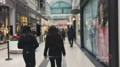 Coronavirus: Shoppers flock to malls in Toronto, Peel Region ahead of lockdown - globalnews.ca
