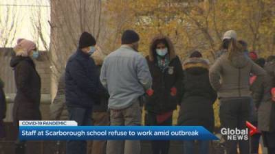 Coronavirus: Teachers refuse to work at Scarborough school with 11 confirmed COVID-19 cases - globalnews.ca - city Scarborough