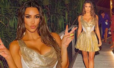 Kim Kardashian - Kim Kardashian faces overwhelming backlash after bragging about luxe birthday holiday amid pandemic - dailymail.co.uk