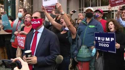 Joe Biden - Protests continue outside Pennsylvania Convention Center amid Trump campaign's push to halt vote counting - fox29.com - state Pennsylvania