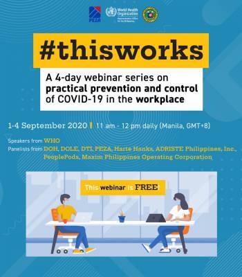 Webinar Series Addresses COVID-19 Infection Prevention and Control in the Workplace - who.int - Philippines