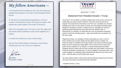 Donald Trump - Joe Biden - In their own words: Joe Biden, Donald Trump issue statements after race is called - fox29.com - state Pennsylvania