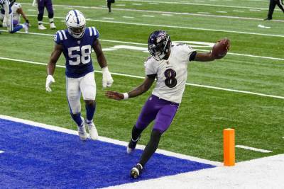 Ravens set NFL record for 20-point games with win in Indy - clickorlando.com - city Indianapolis - city Baltimore - city Lamar