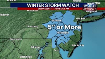 Weather Authority: Winter Storm Watch issued for Wednesday with "significant snowfall" possible - fox29.com - city Allentown