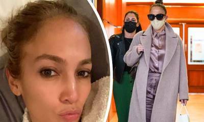Jennifer Lopez - Dick Clark - Jennifer Lopez stuns in head-to-toe lavender silk before her 'self-care' pamper session - dailymail.co.uk - city Beverly Hills