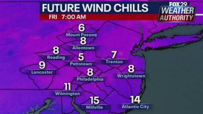 Christmas Eve - Weather Authority: Temperatures plunge overnight ahead of brisk, sunny Friday - fox29.com - city Philadelphia - city Pottstown - city Allentown