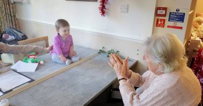 Care home resident, 97, meets great-grandchild for first time in warming Covid reunion - mirror.co.uk
