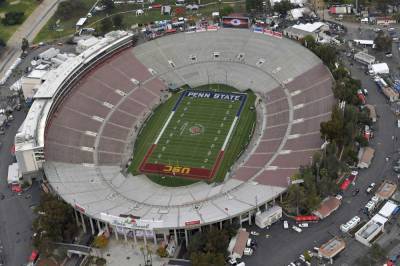 Brian Kelly - AP source: Rose Bowl denied exemption to allow fans for CFP - clickorlando.com - Ireland - state California - state Ohio - county Los Angeles