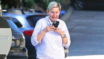 Ellen Degeneres - Ellen DeGeneres Wears Mask Hanging Off Her Face Just 9 Days After Revealing Positive COVID-19 Test - hollywoodlife.com