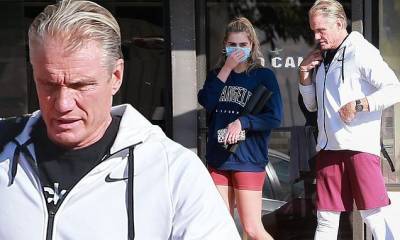 Dolph Lundgren, 63, and fiancee Emma Krokdal, 24, continue to spark marriage rumors as they workout - dailymail.co.uk - state California - Sweden - city Venice, state California