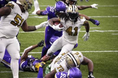 Alvin Kamara - Kamara's 6 TDs tie NFL record; Saints beat Vikings 52-33 - clickorlando.com - state Minnesota - city Chicago - city New Orleans
