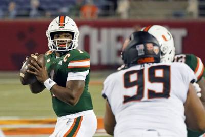 Miami QB D'Eriq King tore knee ligament, plans 2021 return - clickorlando.com - state Florida - state Alabama