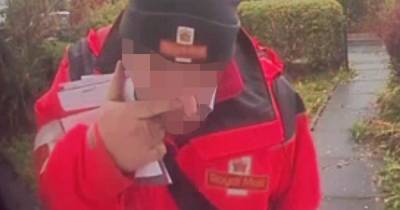 The disgusting moment postman appears to blow his nose onto doorstep... during a global pandemic - manchestereveningnews.co.uk - city Manchester